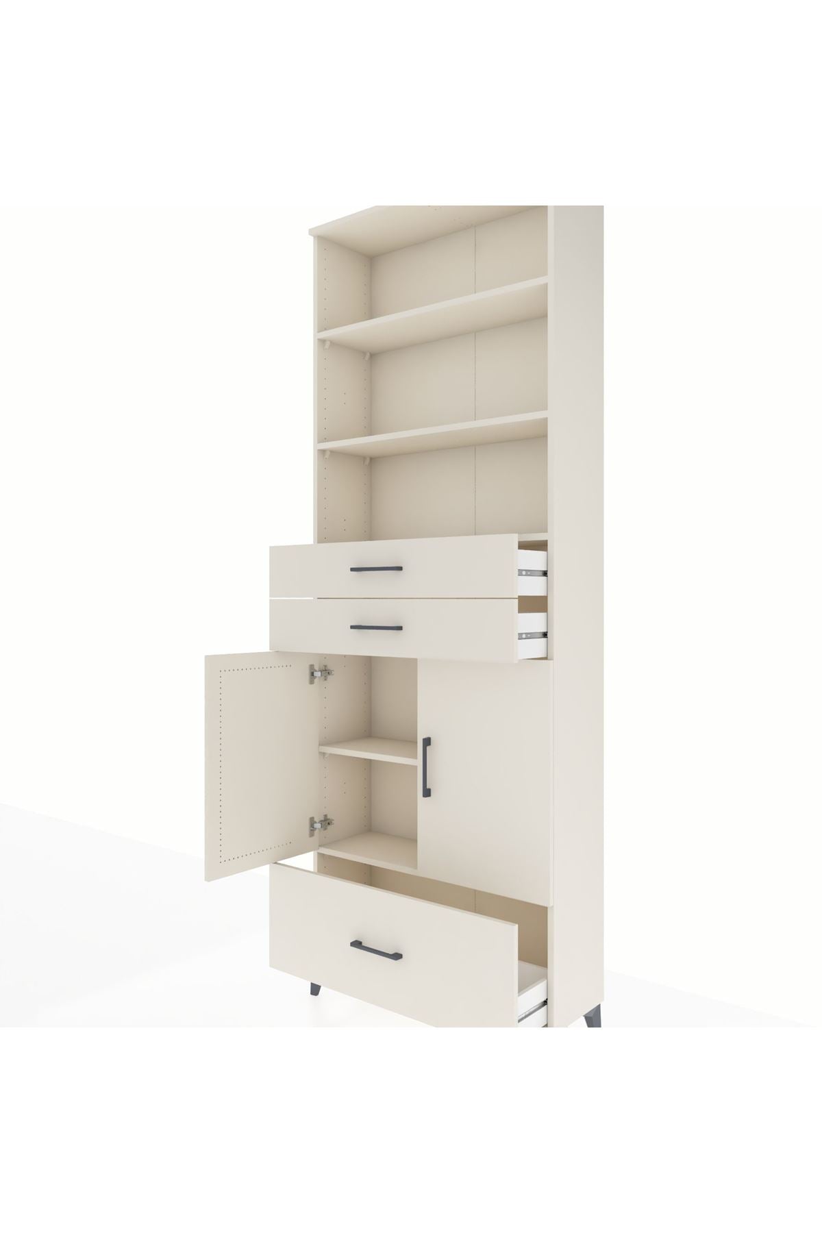 Arges Dolap 5 Raflı 3 Çekmeceli 2 Kapaklı 88x30x243 - S33M012V1A