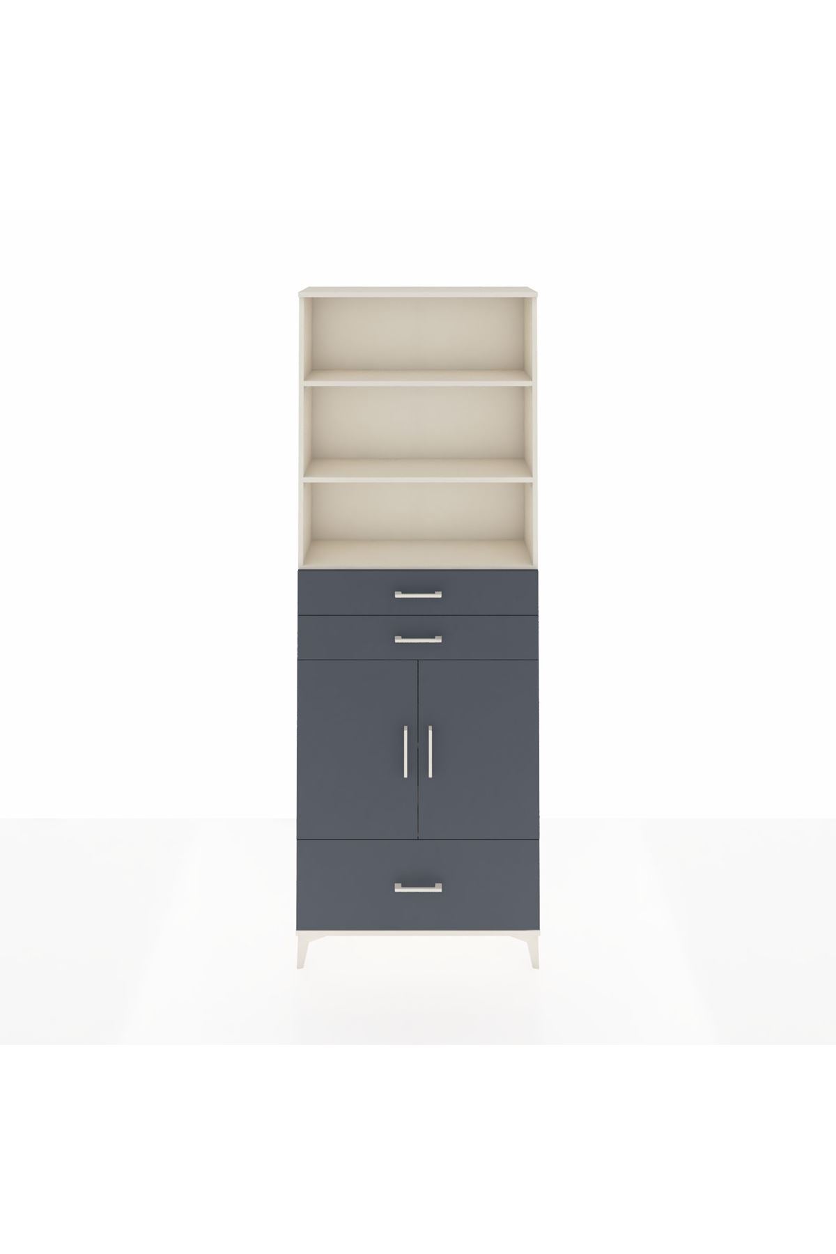 Arges Dolap 5 Raflı 3 Çekmeceli 2 Kapaklı 88x30x243 - S33M012V2A