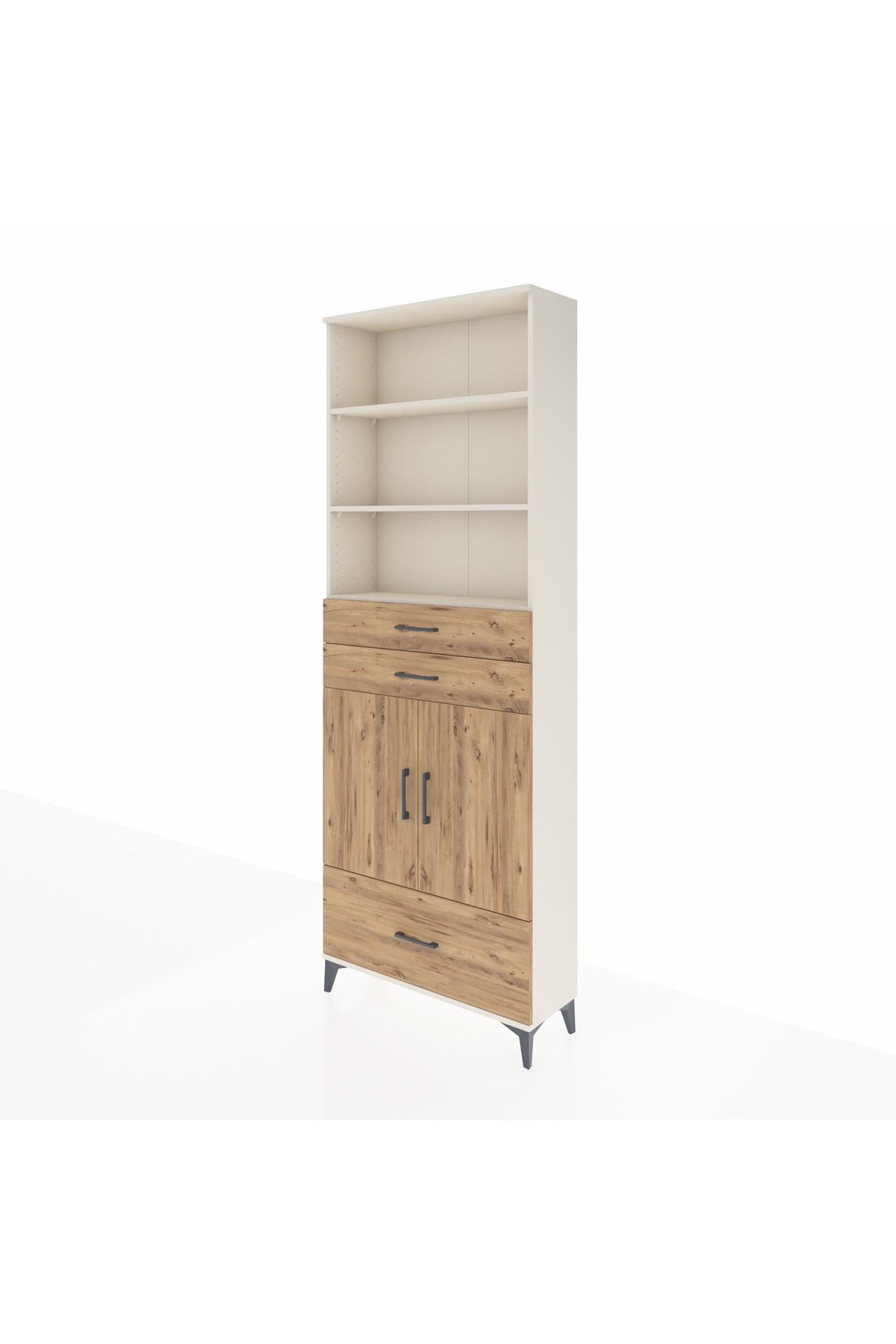 Arges Dolap 5 Raflı 3 Çekmeceli 2 Kapaklı 88x30x243 - S33M012V3A