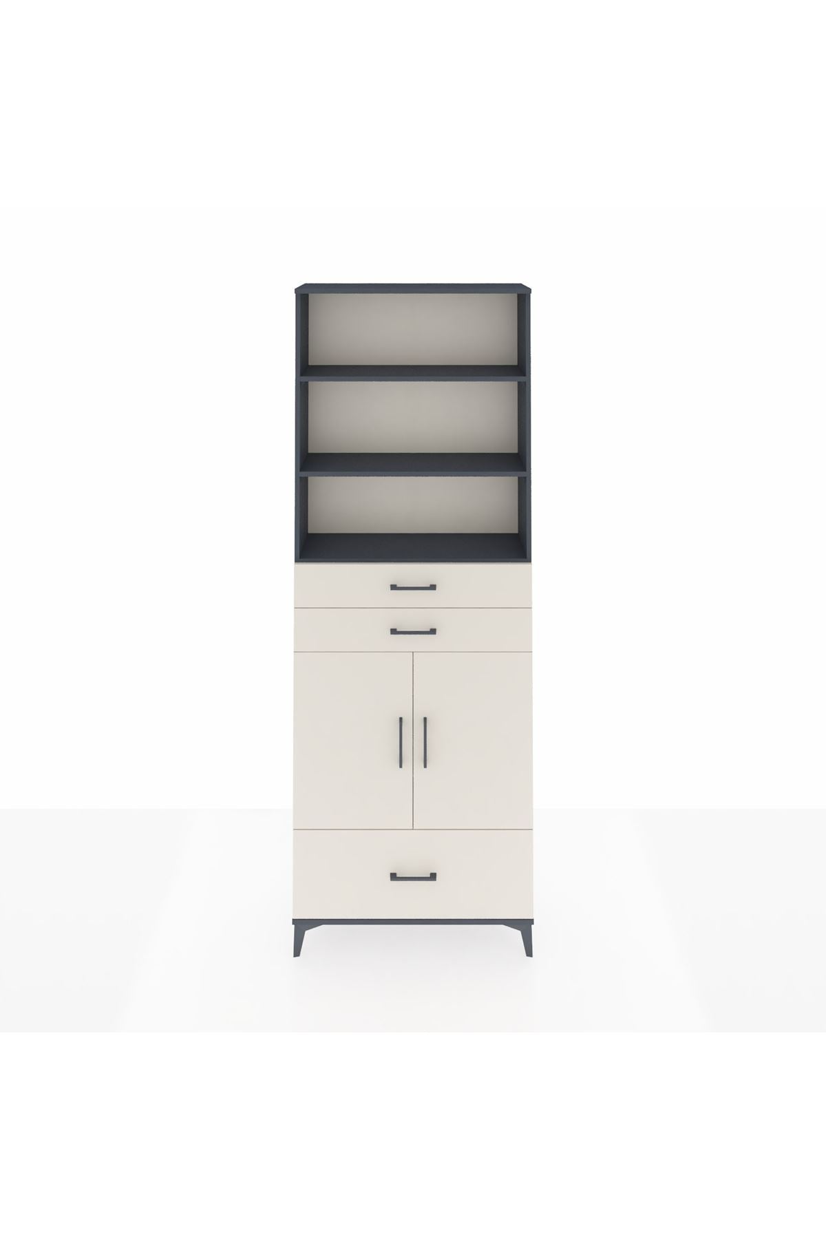 Arges Dolap 5 Raflı 3 Çekmeceli 2 Kapaklı 88x30x243 - S33M012V4A