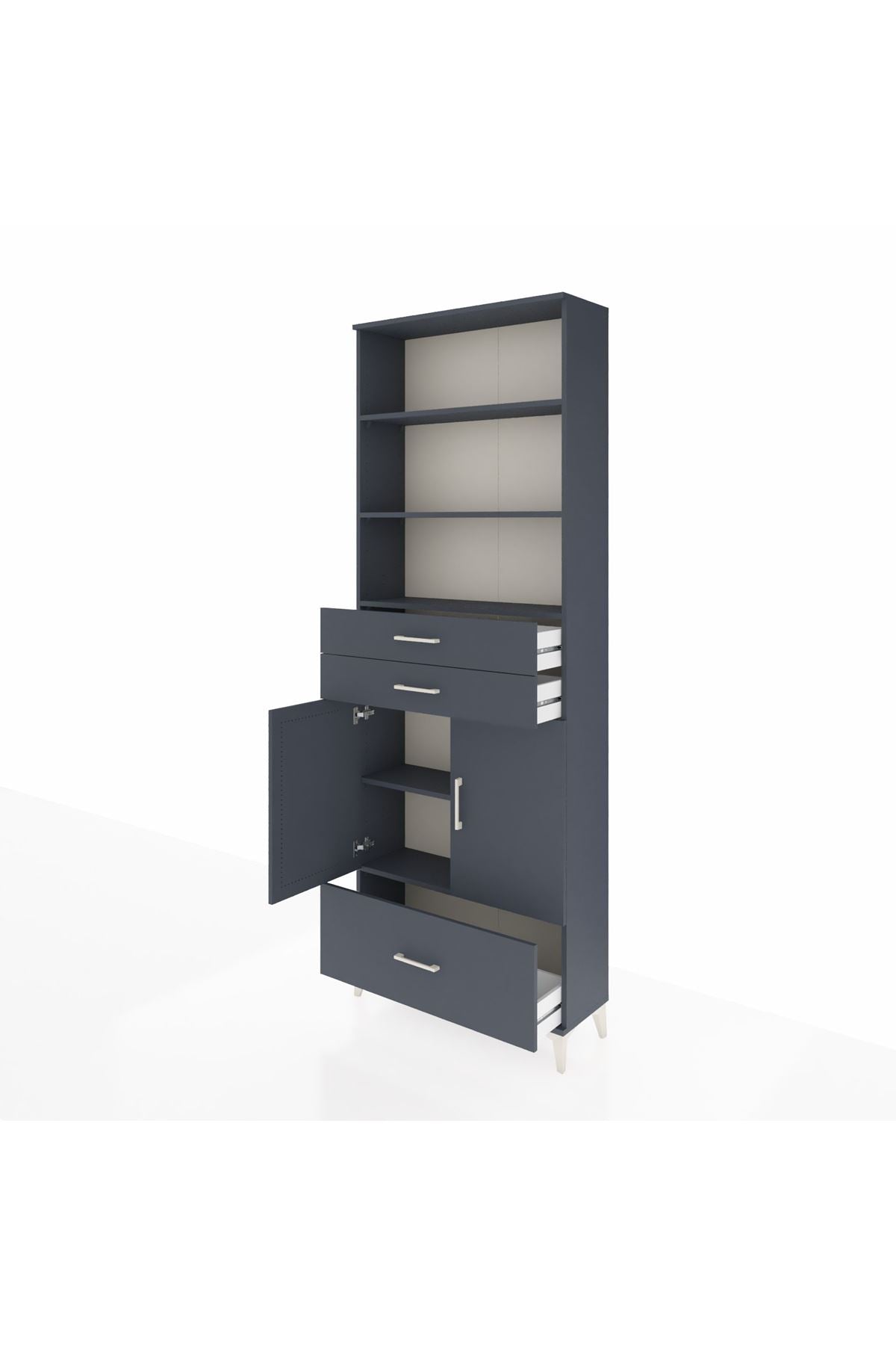 Arges Dolap 5 Raflı 3 Çekmeceli 2 Kapaklı 88x30x243 - S33M012V5A