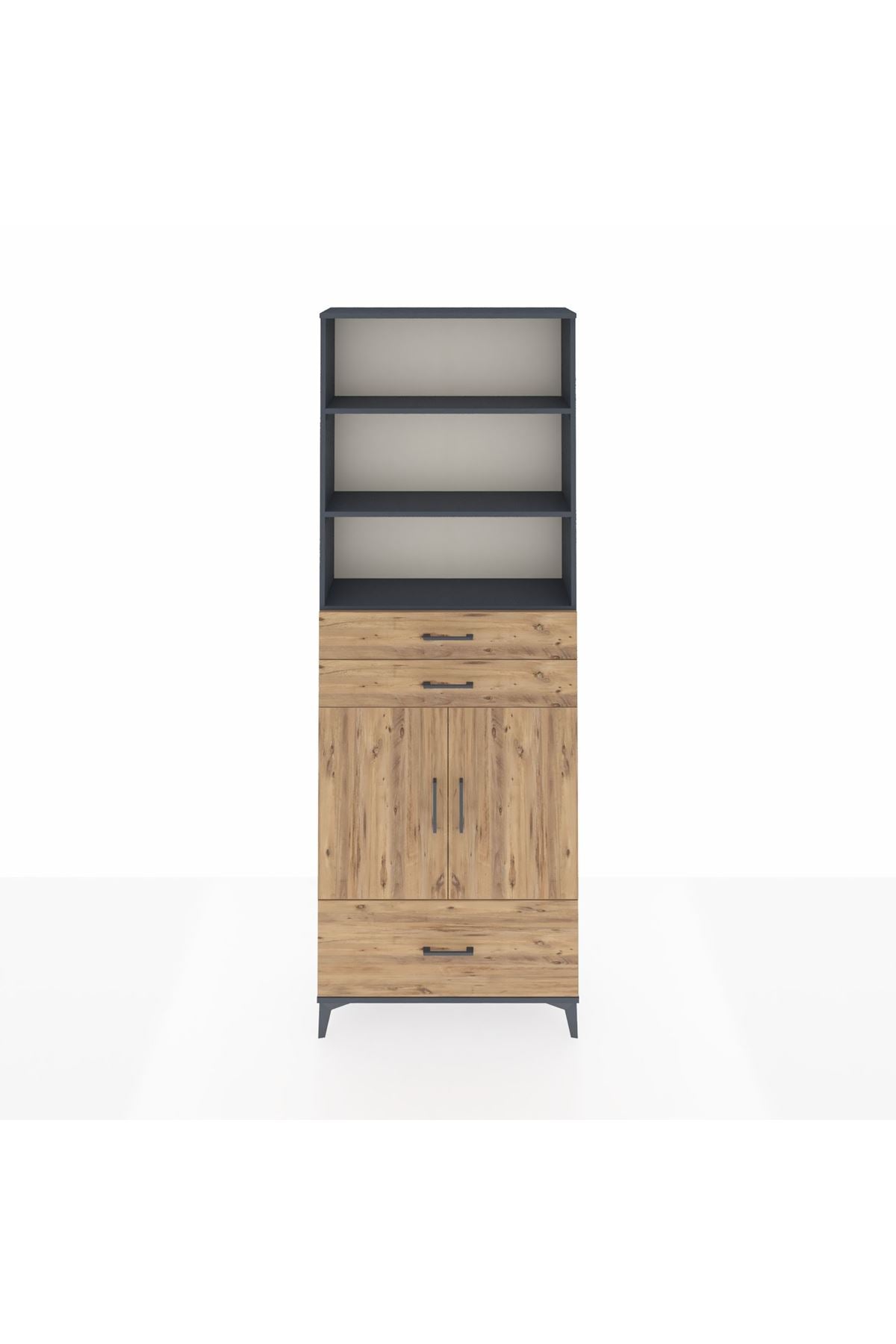 Arges Dolap 5 Raflı 3 Çekmeceli 2 Kapaklı 88x30x243 - S33M012V6A