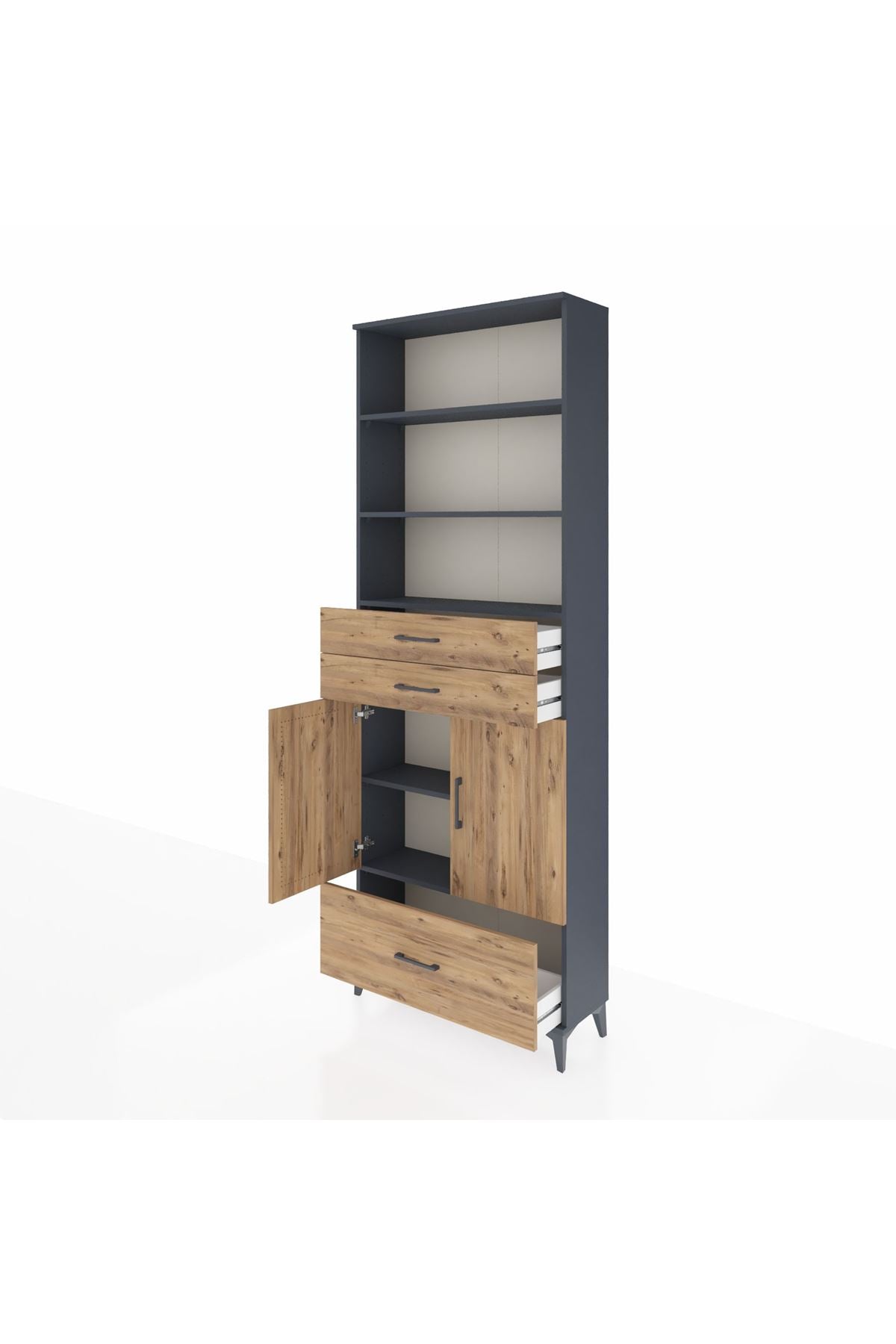 Arges Dolap 5 Raflı 3 Çekmeceli 2 Kapaklı 88x30x243 - S33M012V6A