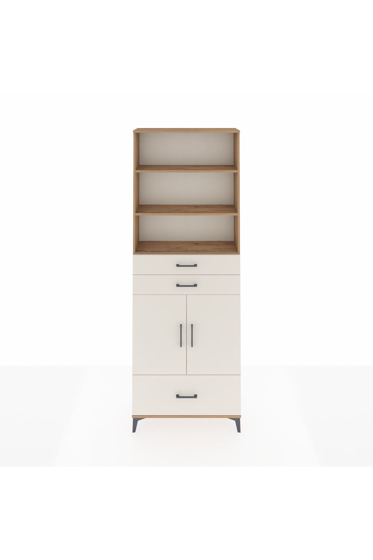 Arges Dolap 5 Raflı 3 Çekmeceli 2 Kapaklı 88x30x243 - S33M012V7A