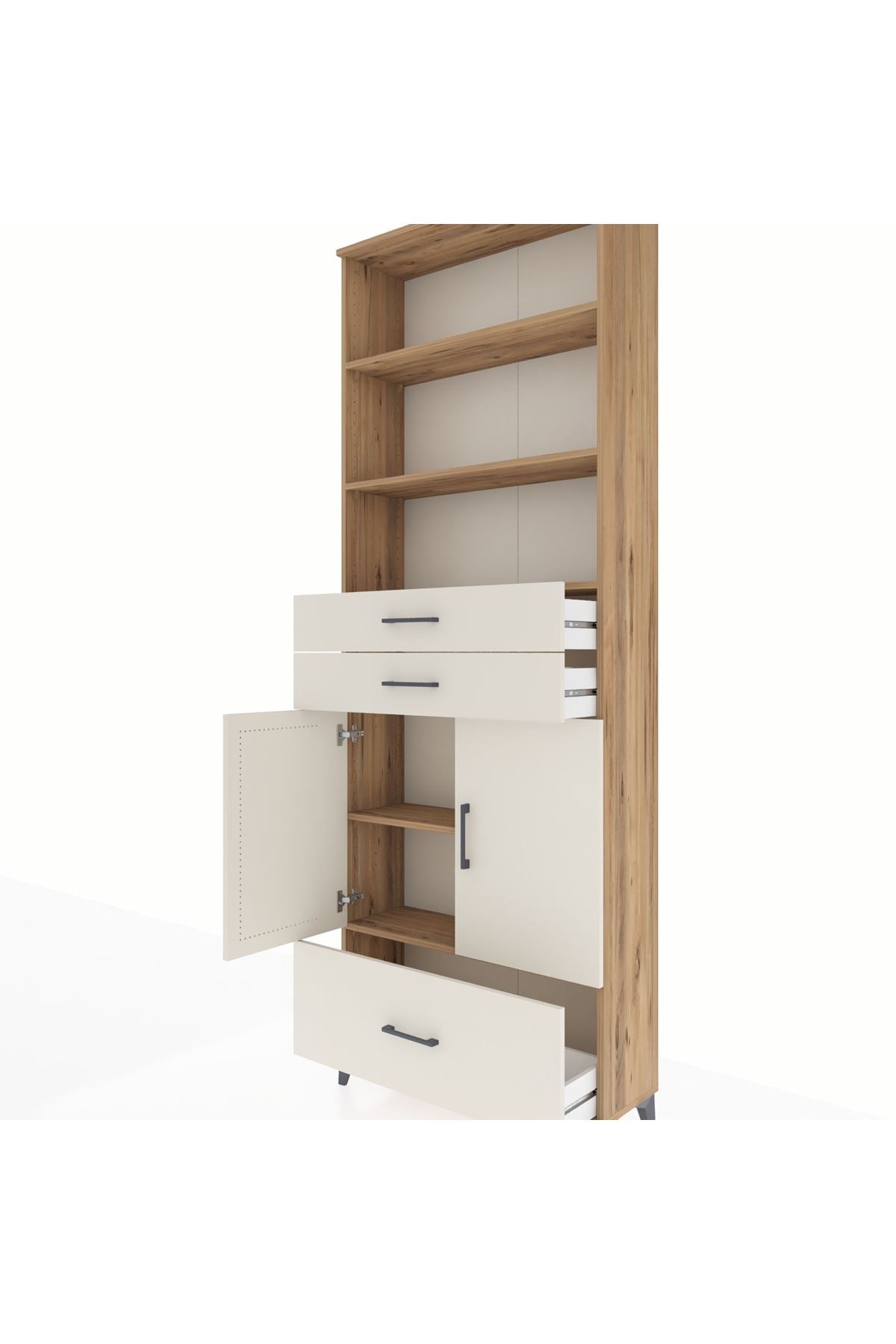 Arges Dolap 5 Raflı 3 Çekmeceli 2 Kapaklı 88x30x243 - S33M012V7A
