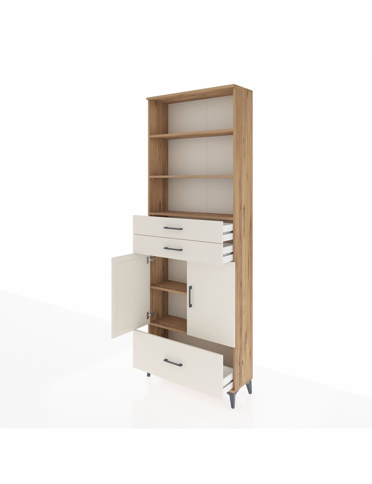 Arges Dolap 5 Raflı 3 Çekmeceli 2 Kapaklı 88x30x243 - S33M012V7A