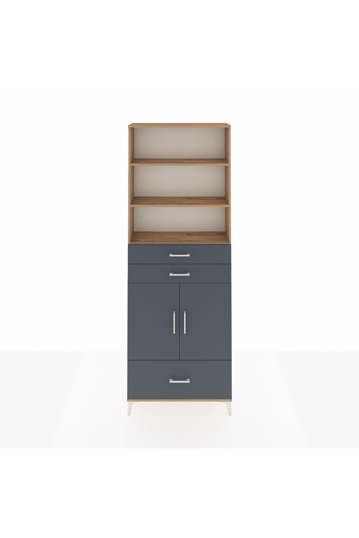 Arges Dolap 5 Raflı 3 Çekmeceli 2 Kapaklı 88x30x243 - S33M012V8A