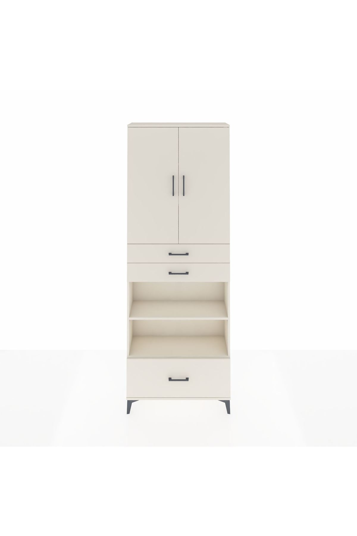 Arges Dolap 5 Raflı 3 Çekmeceli 2 Kapaklı 88x30x243 - S33M013V1A