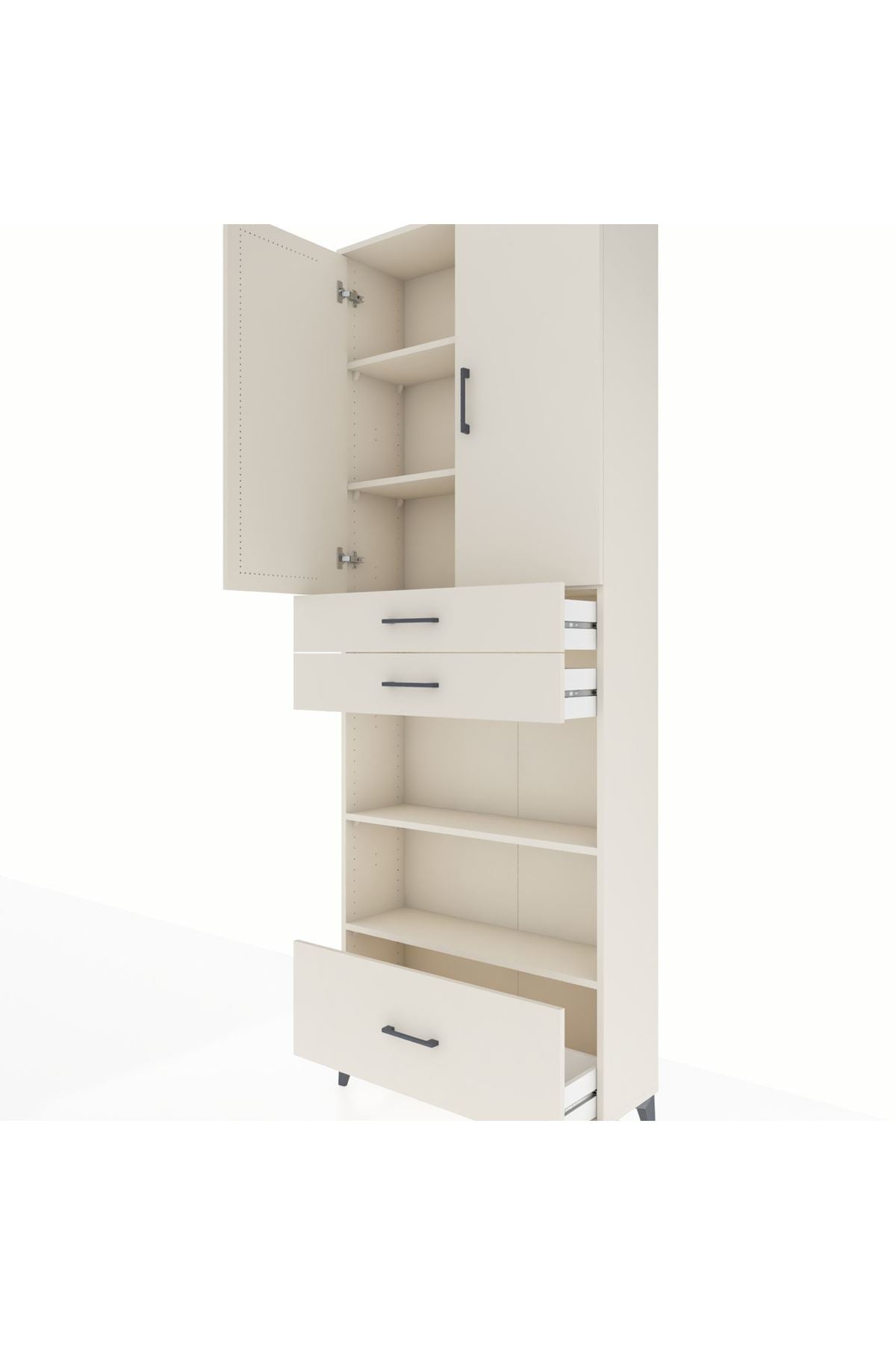 Arges Dolap 5 Raflı 3 Çekmeceli 2 Kapaklı 88x30x243 - S33M013V1A