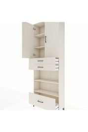 Arges Dolap 5 Raflı 3 Çekmeceli 2 Kapaklı 88x30x243 - S33M013V1A