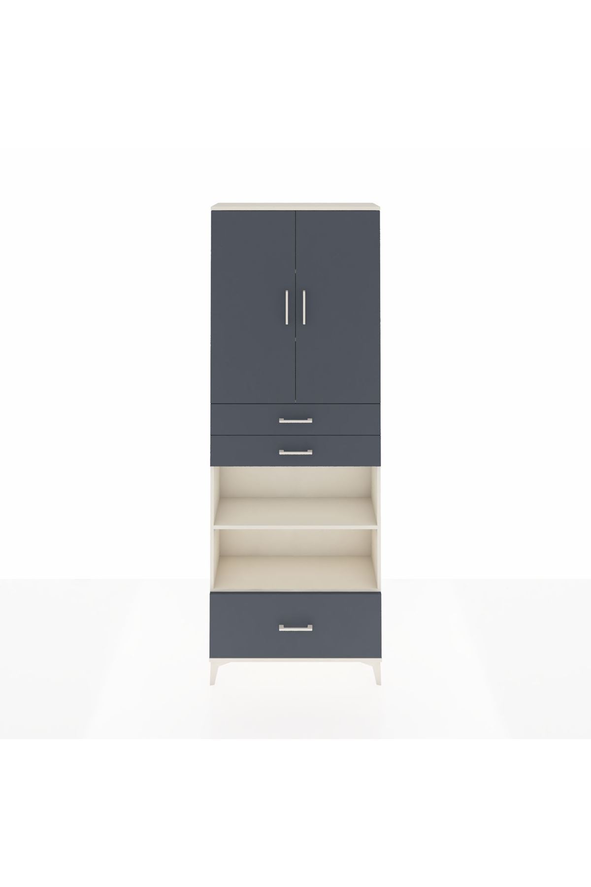 Arges Dolap 5 Raflı 3 Çekmeceli 2 Kapaklı 88x30x243 - S33M013V2A
