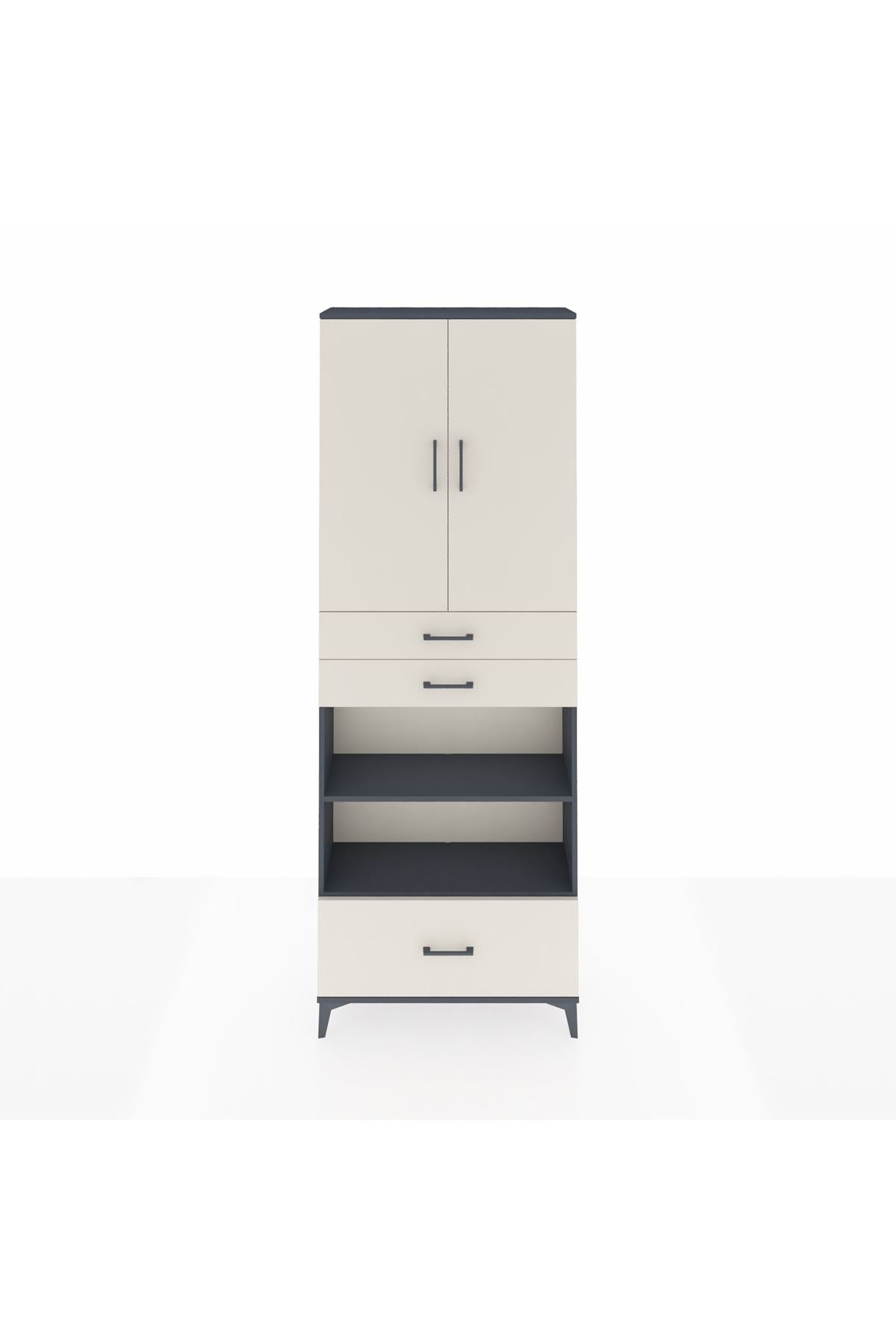 Arges Dolap 5 Raflı 3 Çekmeceli 2 Kapaklı 88x30x243 - S33M013V4A