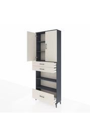 Arges Dolap 5 Raflı 3 Çekmeceli 2 Kapaklı 88x30x243 - S33M013V4A