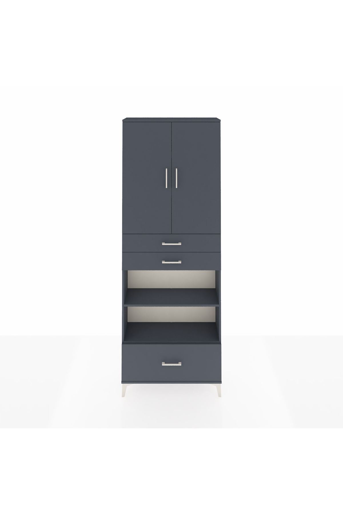 Arges Dolap 5 Raflı 3 Çekmeceli 2 Kapaklı 88x30x243 - S33M013V5A