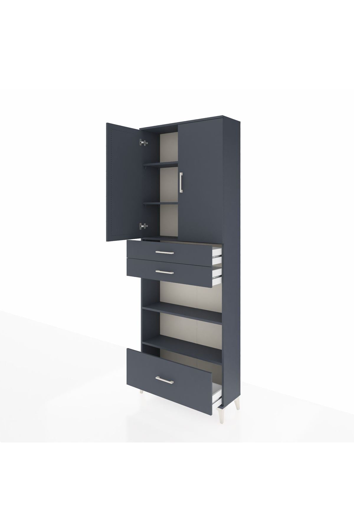 Arges Dolap 5 Raflı 3 Çekmeceli 2 Kapaklı 88x30x243 - S33M013V5A