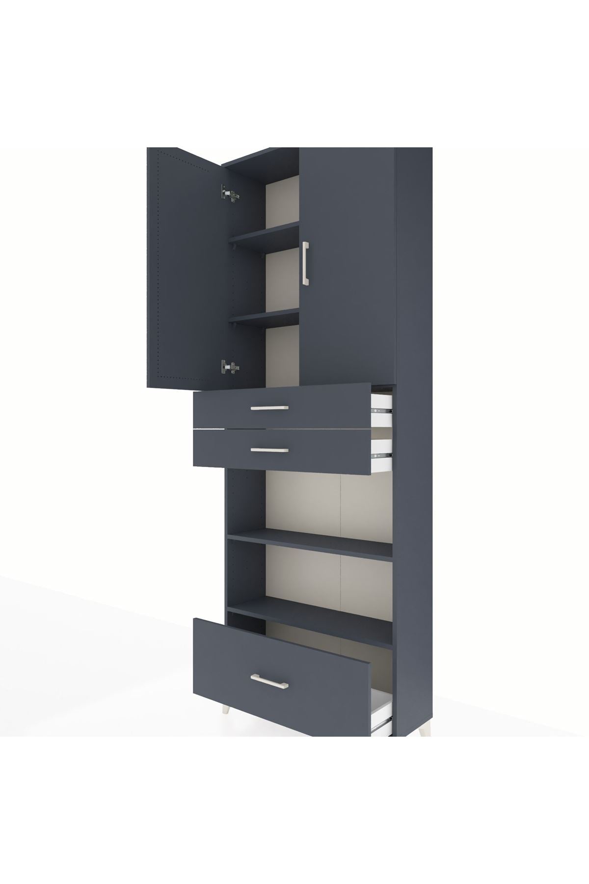 Arges Dolap 5 Raflı 3 Çekmeceli 2 Kapaklı 88x30x243 - S33M013V5A