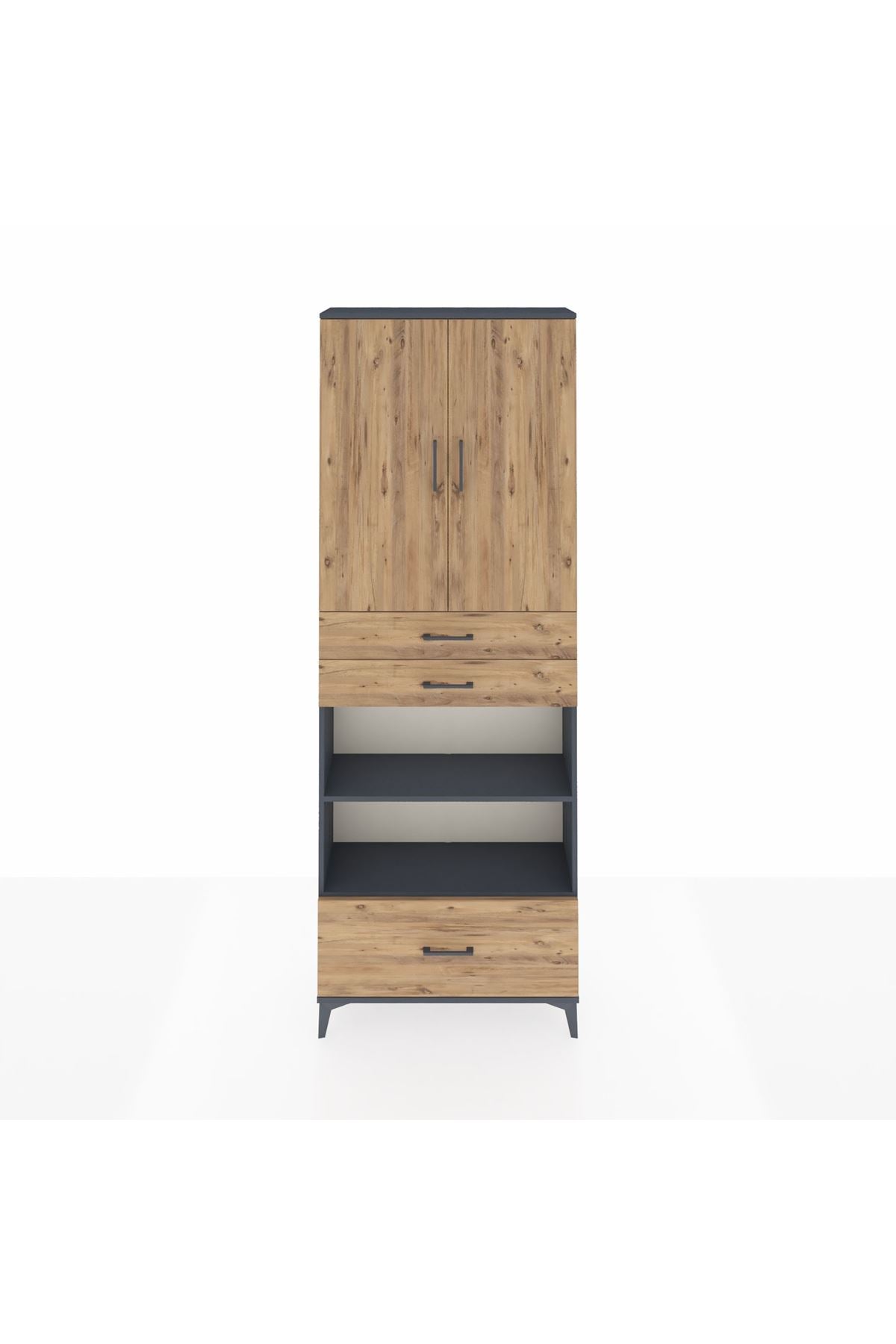 Arges Dolap 5 Raflı 3 Çekmeceli 2 Kapaklı 88x30x243 - S33M013V6A