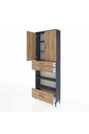 Arges Dolap 5 Raflı 3 Çekmeceli 2 Kapaklı 88x30x243 - S33M013V6A