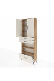 Arges Dolap 5 Raflı 3 Çekmeceli 2 Kapaklı 88x30x243 - S33M013V7A