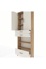 Arges Dolap 5 Raflı 3 Çekmeceli 2 Kapaklı 88x30x243 - S33M013V7A