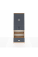 Arges Dolap 5 Raflı 3 Çekmeceli 2 Kapaklı 88x30x243