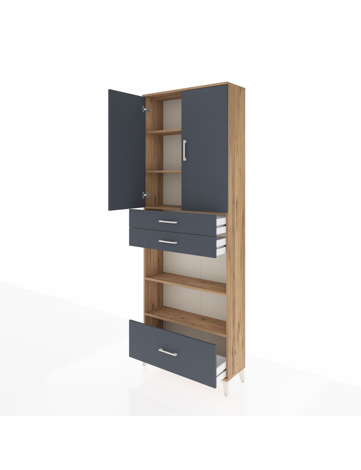 Arges Dolap 5 Raflı 3 Çekmeceli 2 Kapaklı 88x30x243 - S33M013V8A