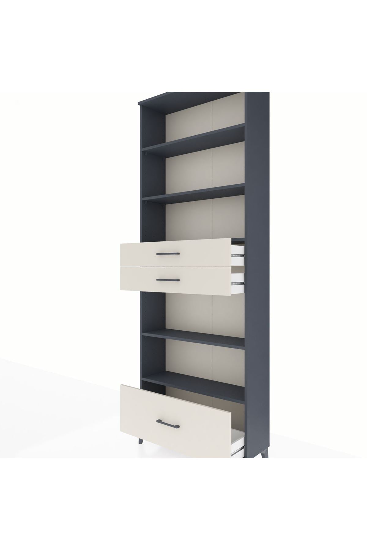 Arges Dolap 5 Raflı 3 Çekmeceli 88x30x243 - S33M014V4A