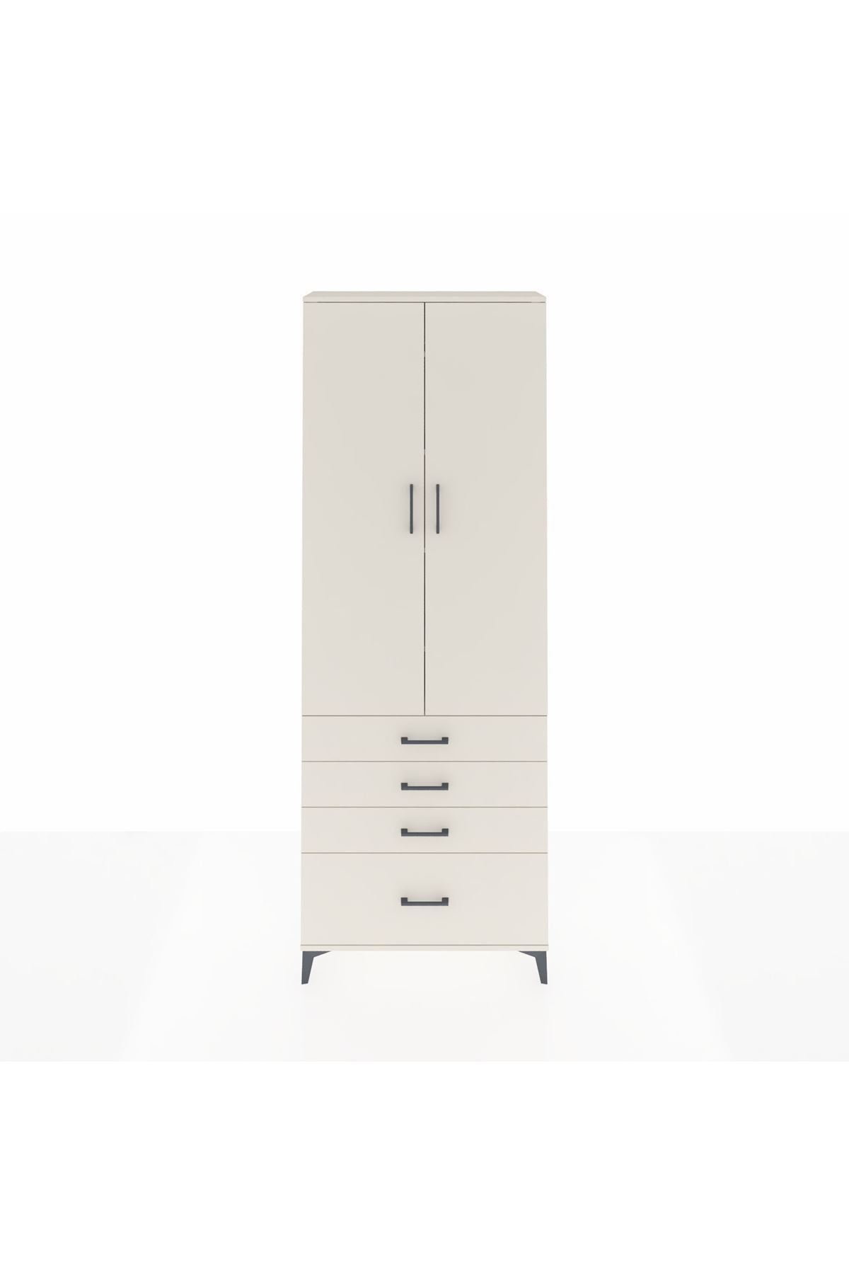 Arges Dolap 5 Raflı 4 Çekmeceli 2 Kapaklı 88x30x243 - S33M015V1A