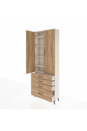 Arges Dolap 5 Raflı 4 Çekmeceli 2 Kapaklı 88x30x243 - S33M015V3A