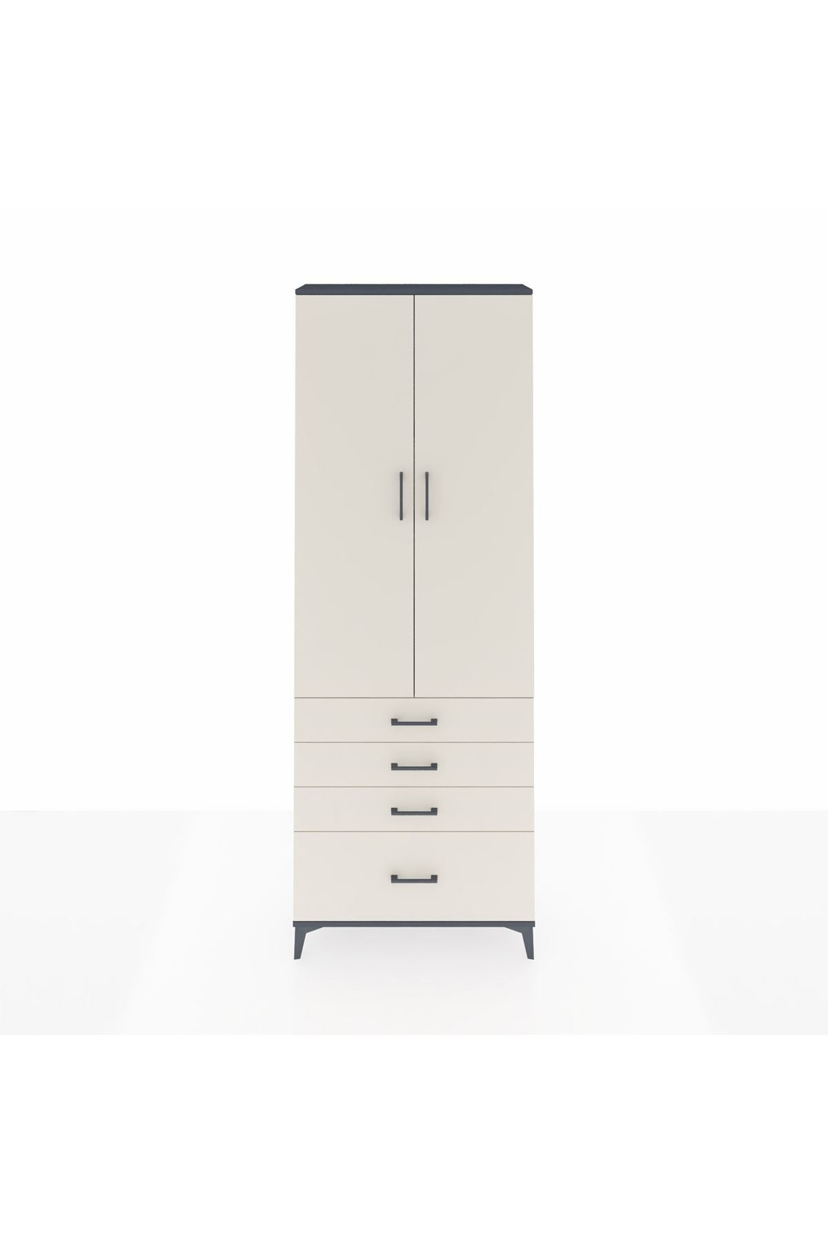 Arges Dolap 5 Raflı 4 Çekmeceli 2 Kapaklı 88x30x243 - S33M015V4A