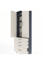 Arges Dolap 5 Raflı 4 Çekmeceli 2 Kapaklı 88x30x243 - S33M015V4A