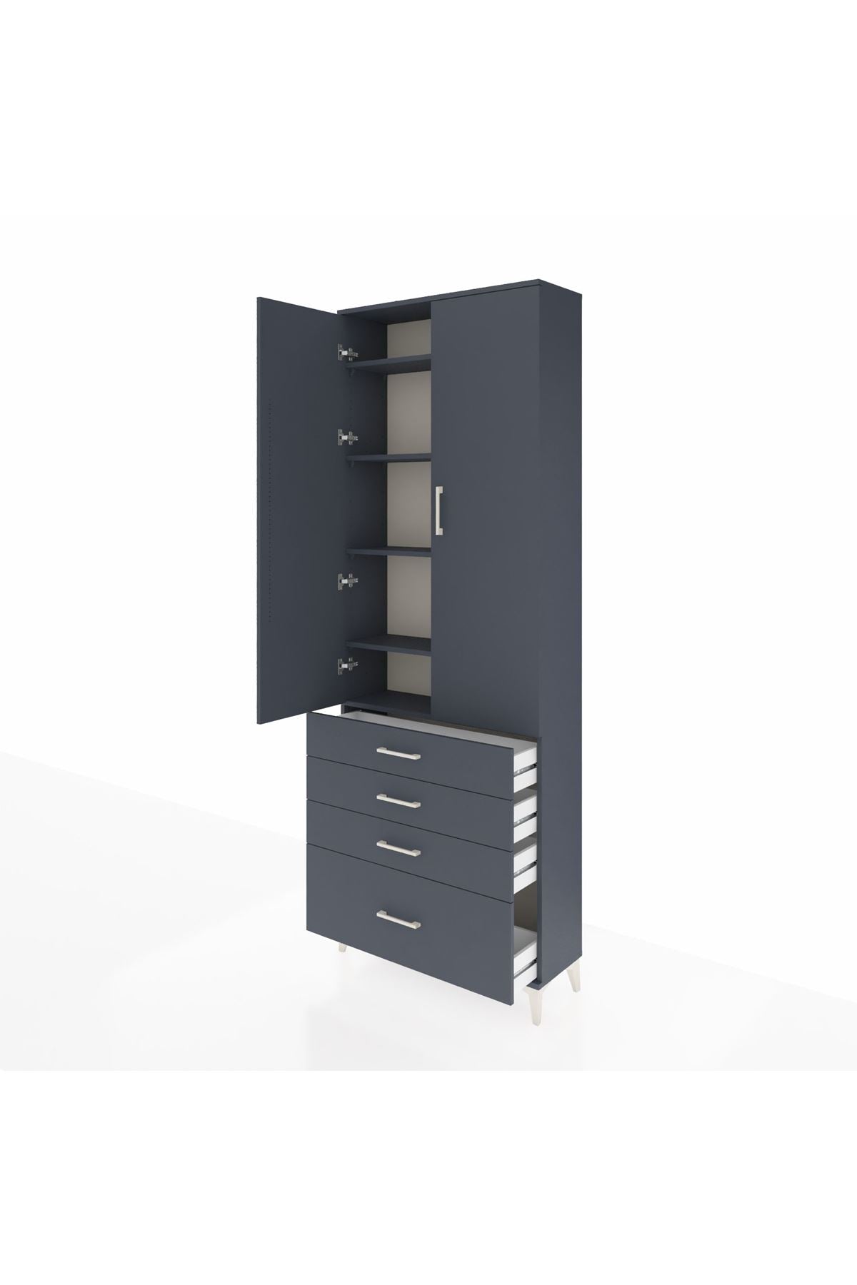 Arges Dolap 5 Raflı 4 Çekmeceli 2 Kapaklı 88x30x243 - S33M015V5A