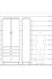 Arges Dolap 5 Raflı 4 Çekmeceli 2 Kapaklı 88x30x243 - S33M015V5A