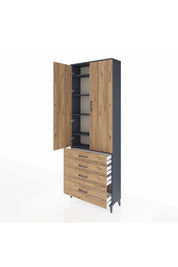 Arges Dolap 5 Raflı 4 Çekmeceli 2 Kapaklı 88x30x243 - S33M015V6A