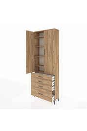 Arges Dolap 5 Raflı 4 Çekmeceli 2 Kapaklı 88x30x243 - S33M015V9A