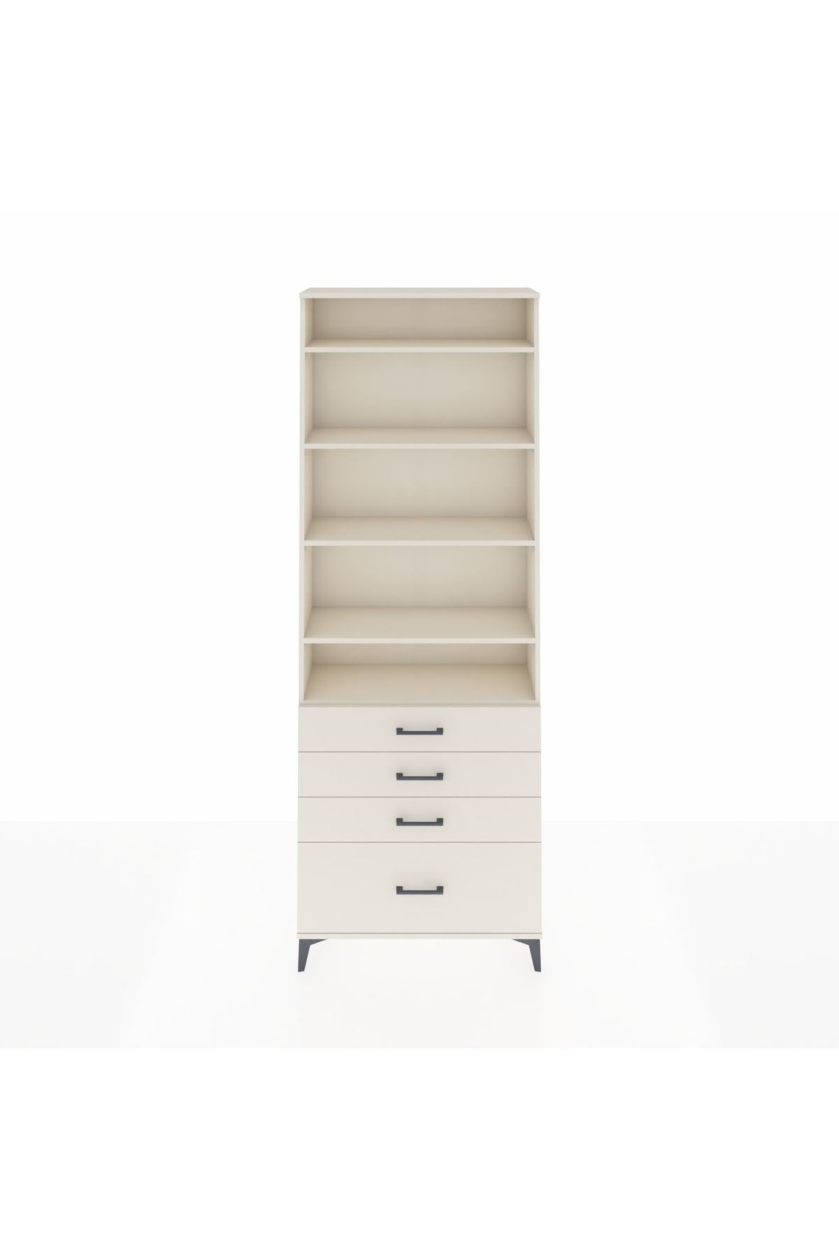 Arges Dolap 5 Raflı 4 Çekmeceli 88x30x243 - S33M016V1A