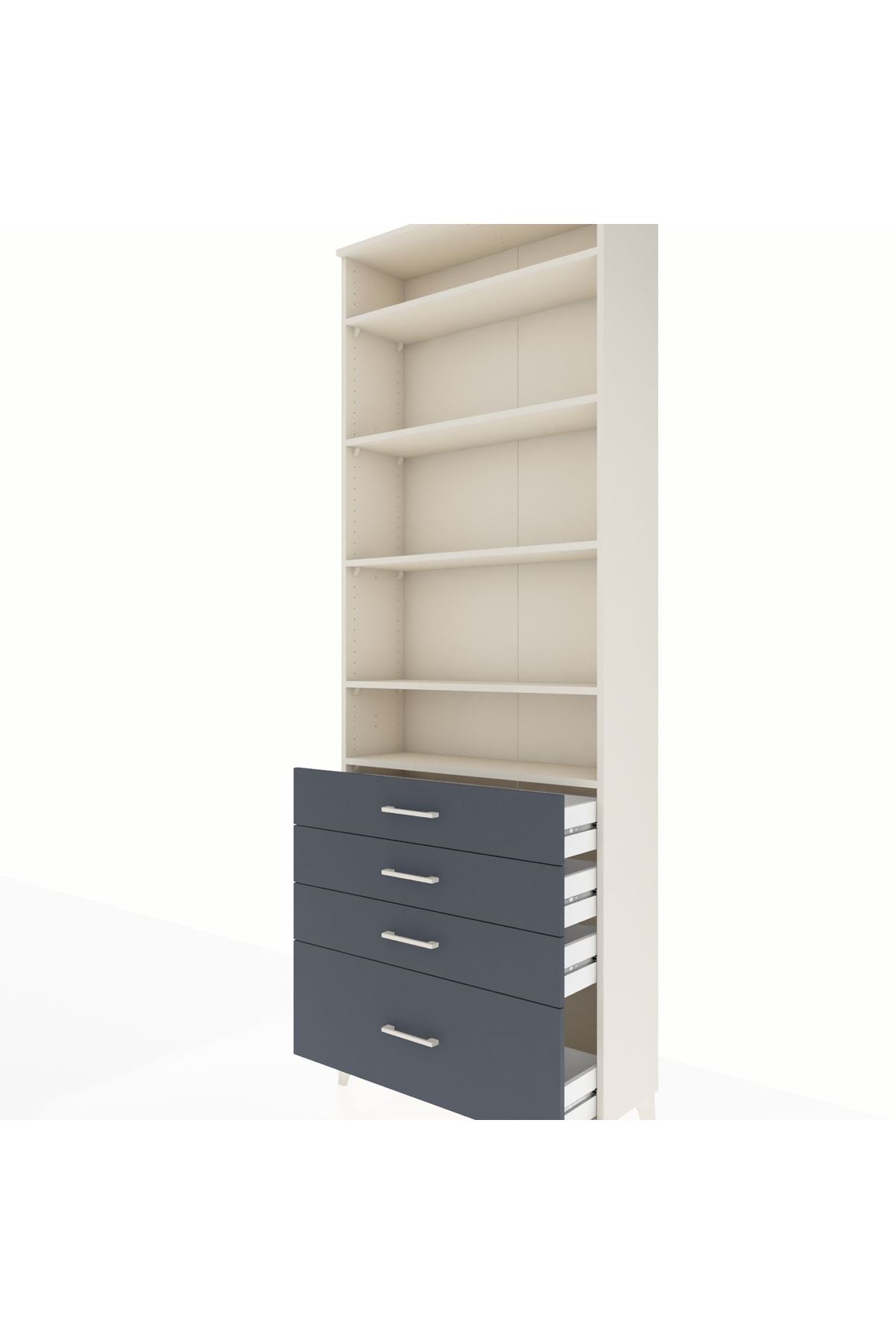 Arges Dolap 5 Raflı 4 Çekmeceli 88x30x243 - S33M016V2A