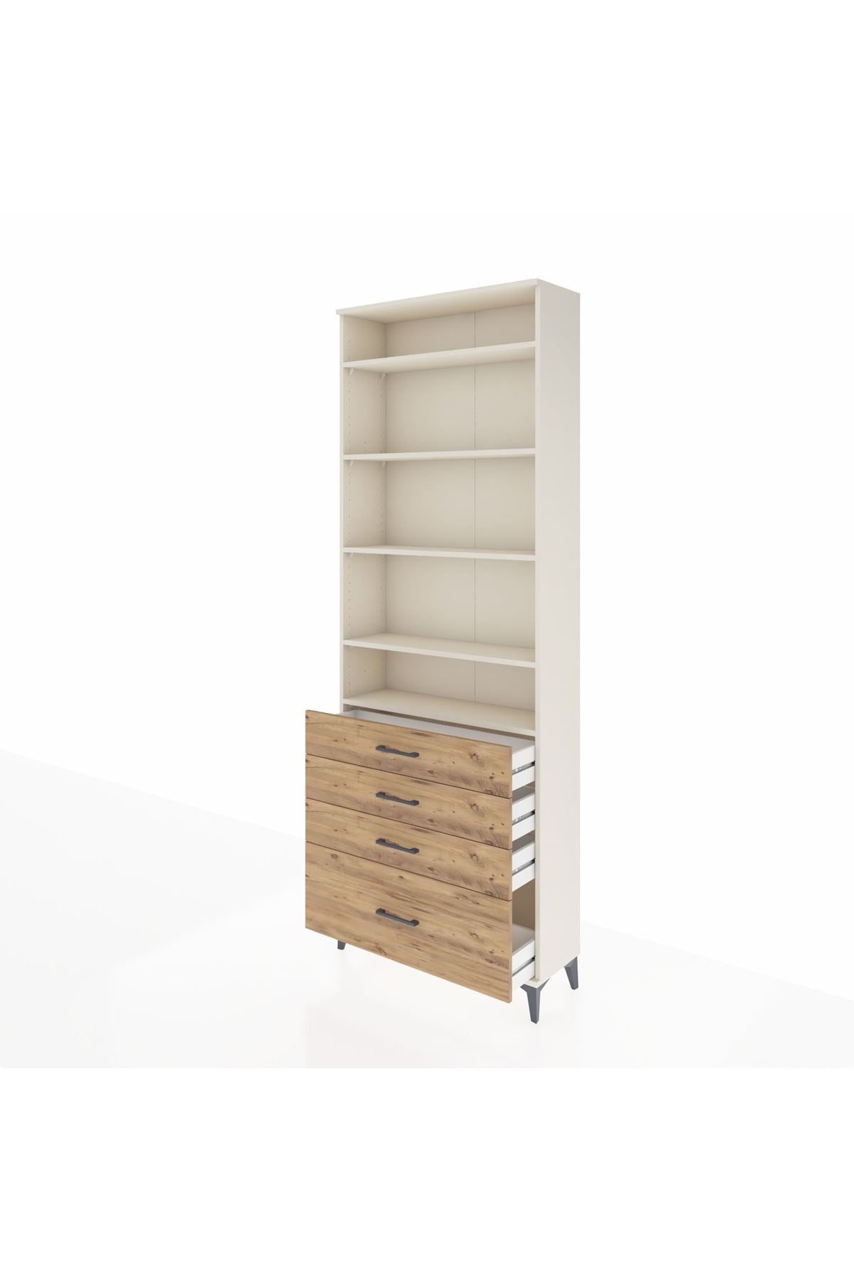 Arges Dolap 5 Raflı 4 Çekmeceli 88x30x243 - S33M016V3A