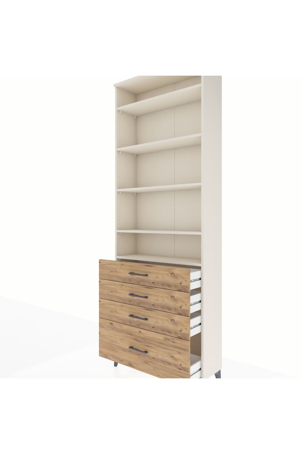 Arges Dolap 5 Raflı 4 Çekmeceli 88x30x243 - S33M016V3A