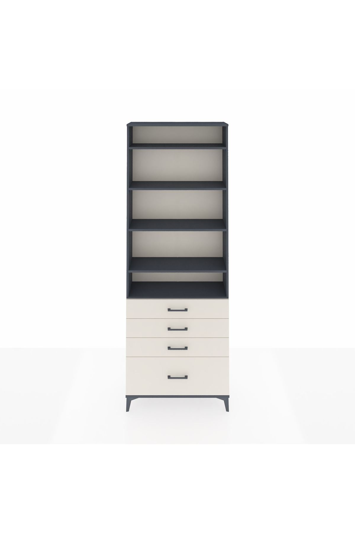 Arges Dolap 5 Raflı 4 Çekmeceli 88x30x243 - S33M016V4A