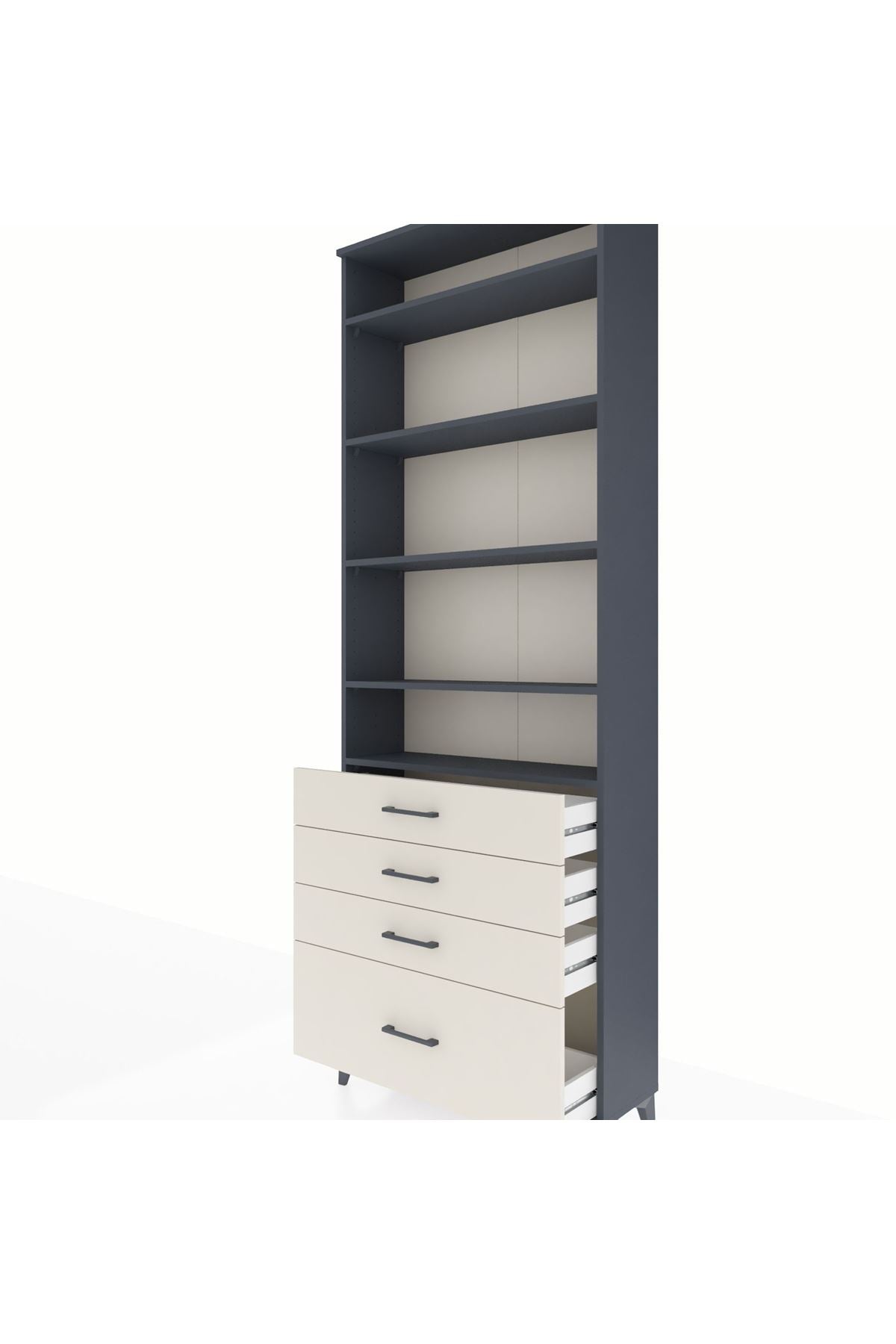 Arges Dolap 5 Raflı 4 Çekmeceli 88x30x243 - S33M016V4A