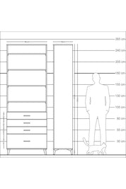 Arges Dolap 5 Raflı 4 Çekmeceli 88x30x243 - S33M016V4A