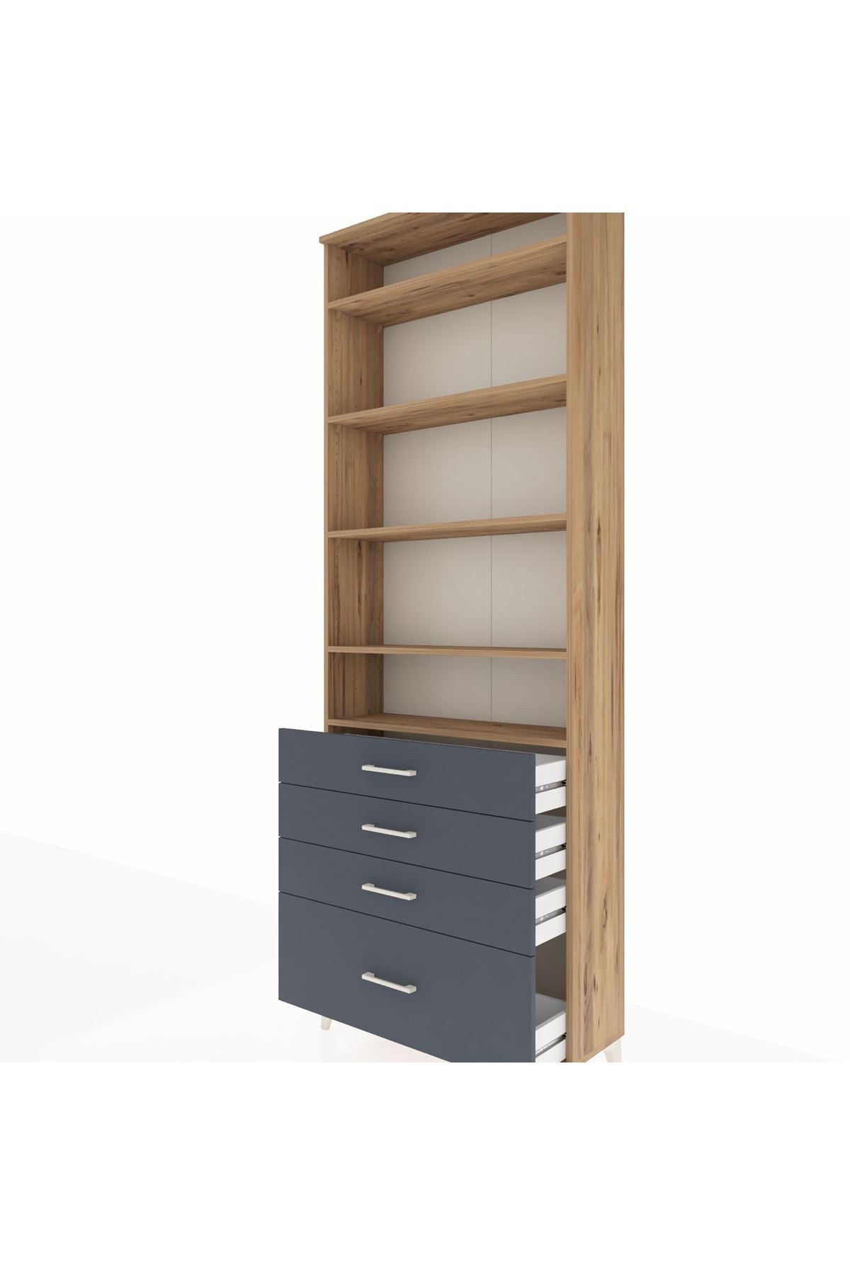 Arges Dolap 5 Raflı 4 Çekmeceli 88x30x243 - S33M016V8A