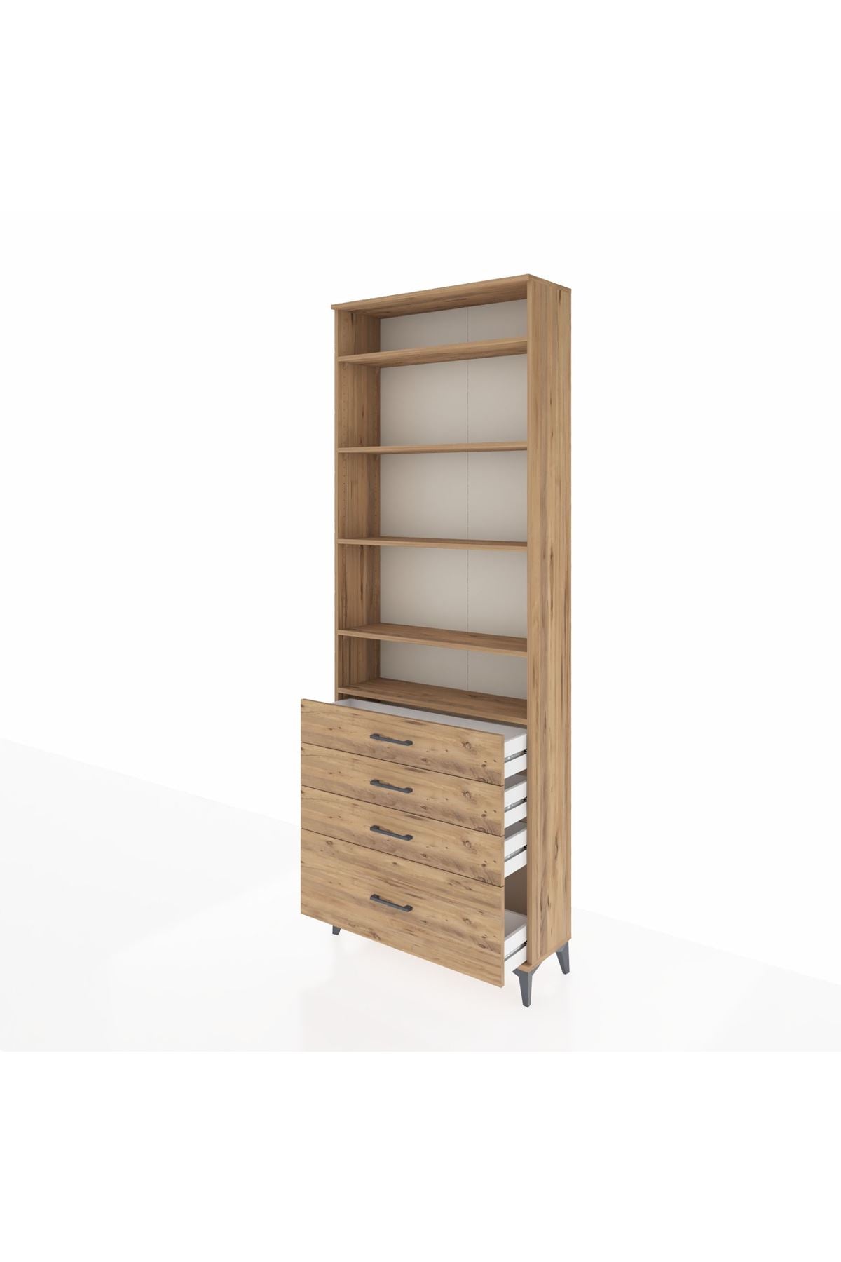 Arges Dolap 5 Raflı 4 Çekmeceli 88x30x243 - S33M016V9A