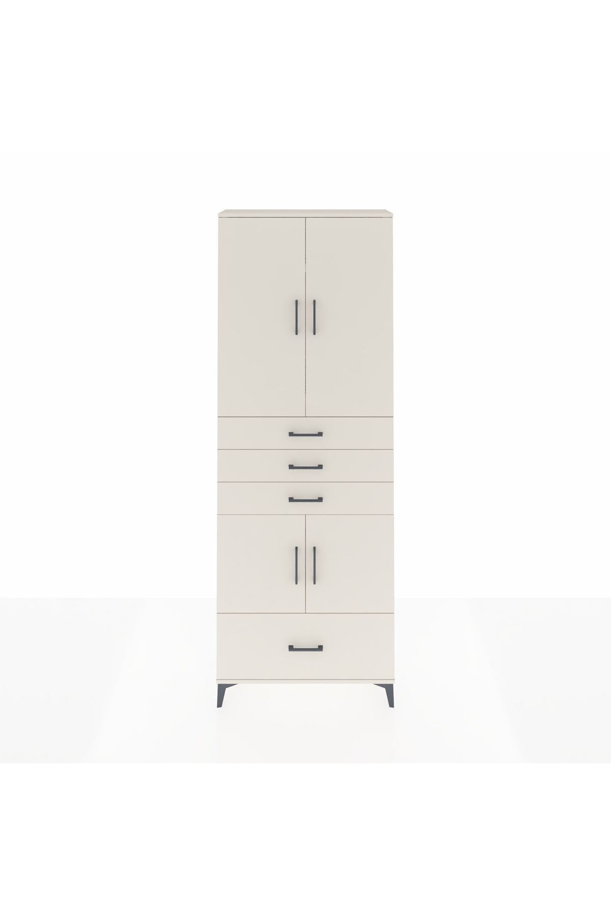 Arges Dolap 5 Raflı 4 Çekmeceli 4 Kapaklı 88x30x243 - S33M017V1A