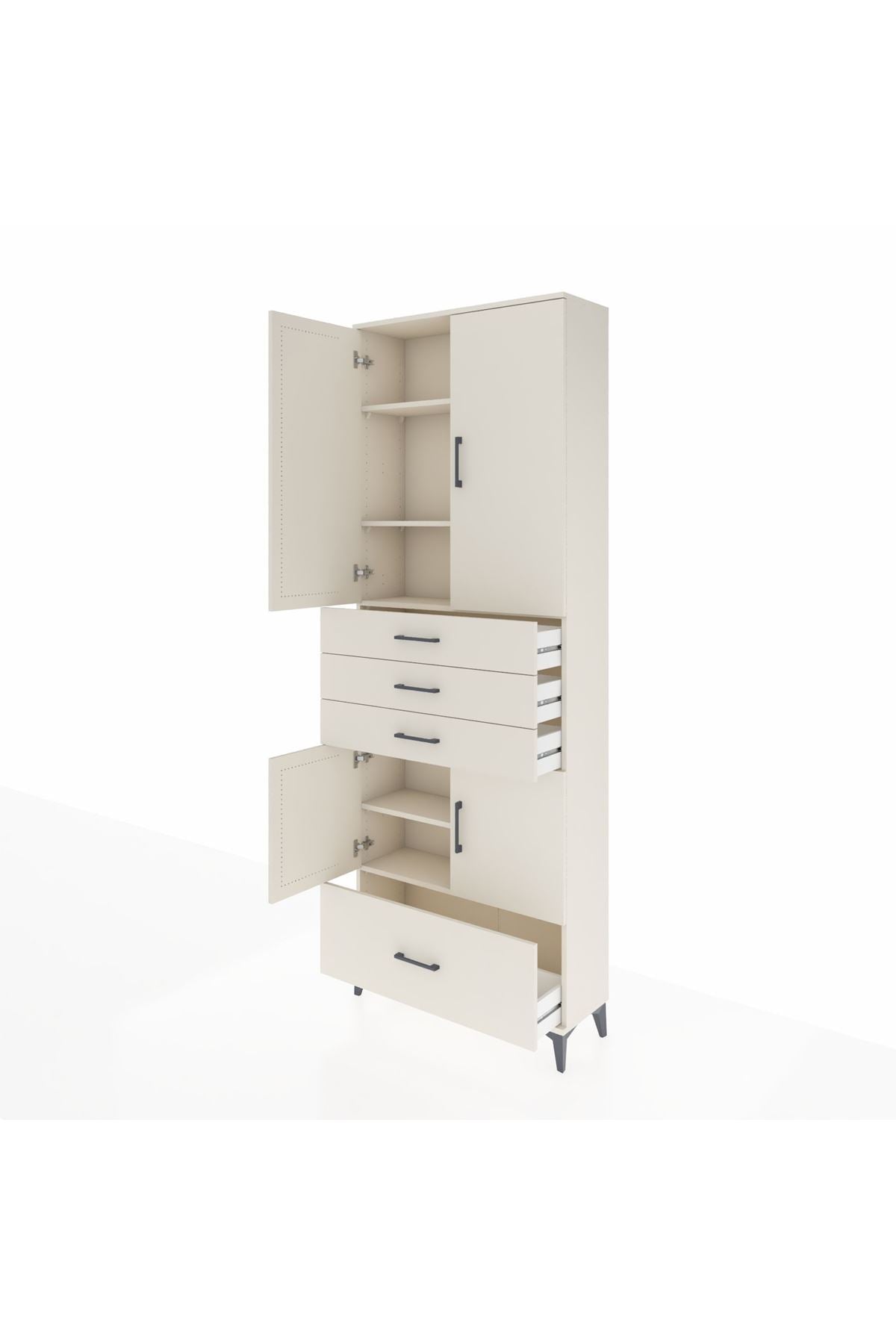 Arges Dolap 5 Raflı 4 Çekmeceli 4 Kapaklı 88x30x243 - S33M017V1A