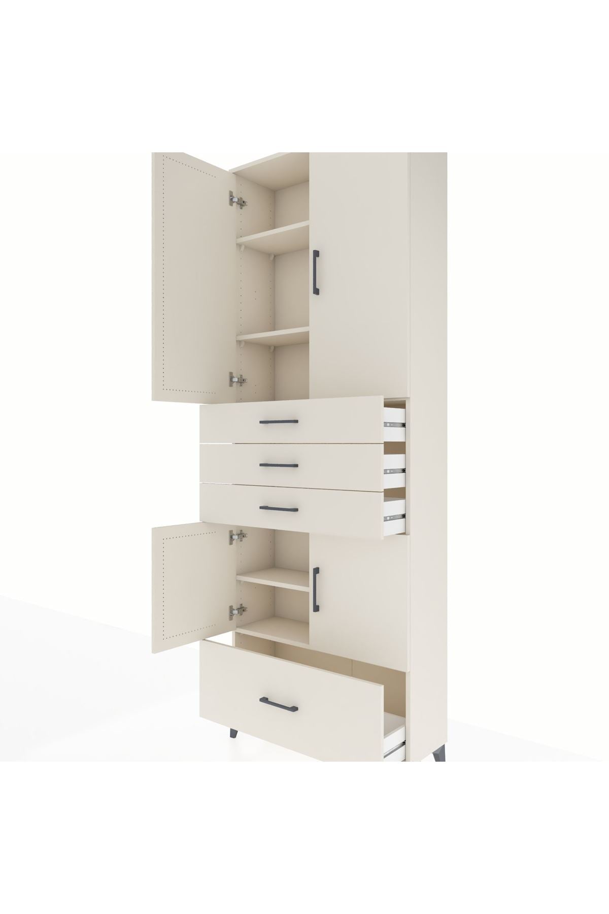 Arges Dolap 5 Raflı 4 Çekmeceli 4 Kapaklı 88x30x243 - S33M017V1A