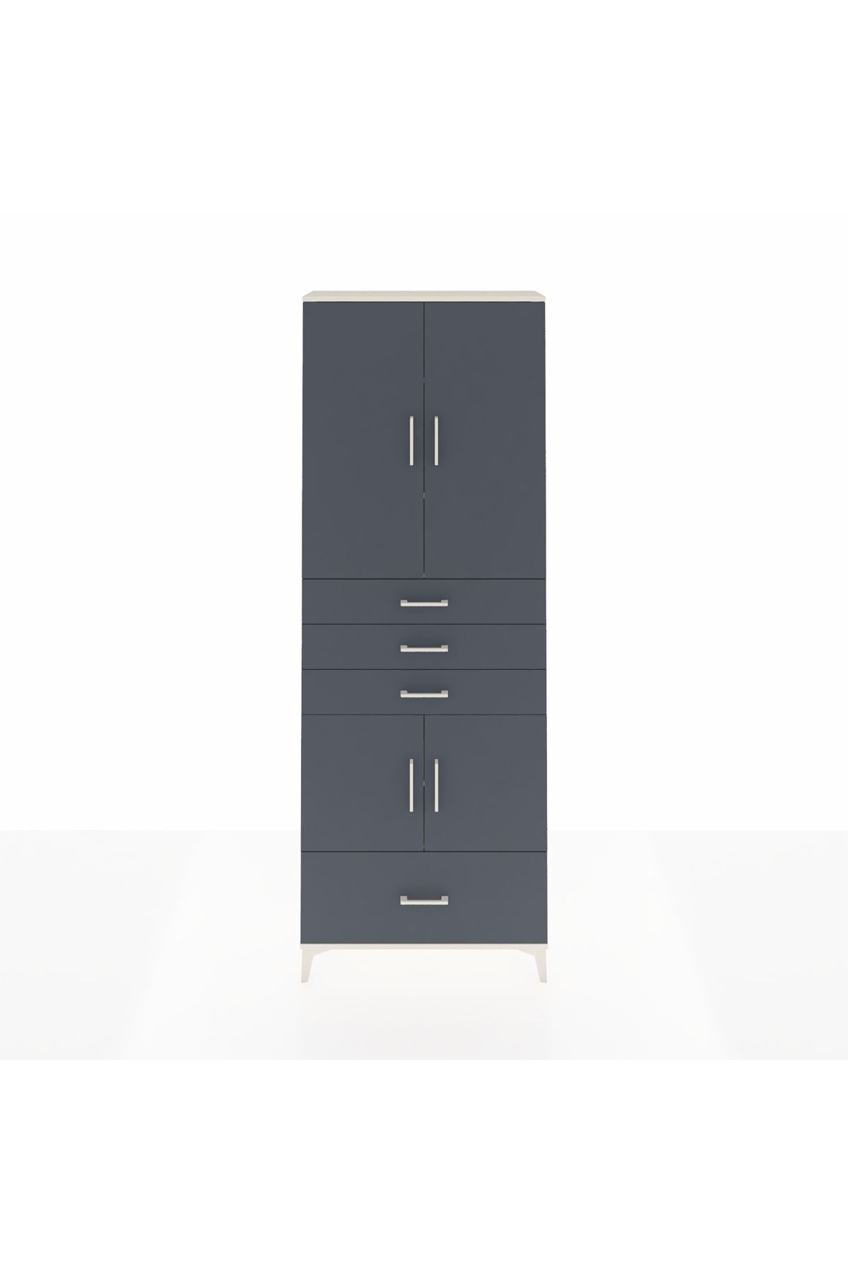Arges Dolap 5 Raflı 4 Çekmeceli 4 Kapaklı 88x30x243 - S33M017V2A