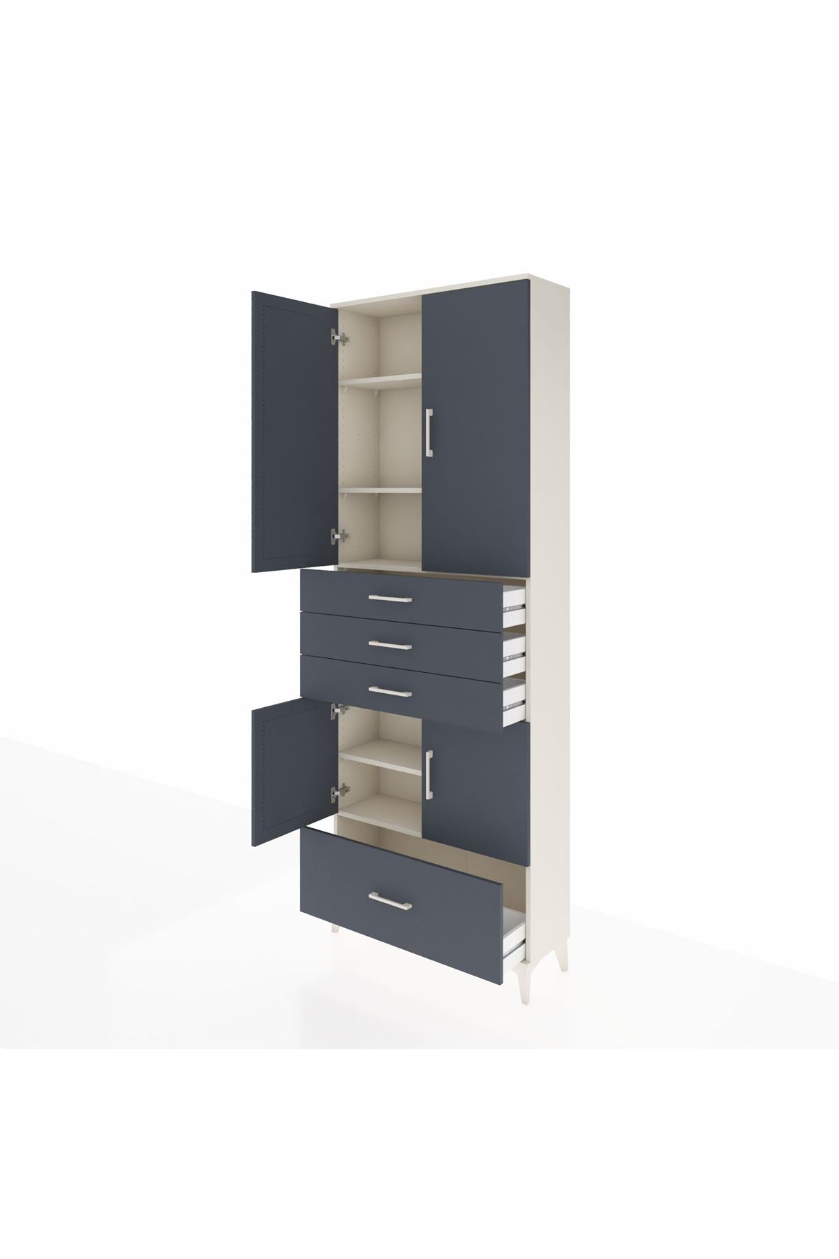 Arges Dolap 5 Raflı 4 Çekmeceli 4 Kapaklı 88x30x243 - S33M017V2A