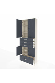 Arges Dolap 5 Raflı 4 Çekmeceli 4 Kapaklı 88x30x243 - S33M017V2A